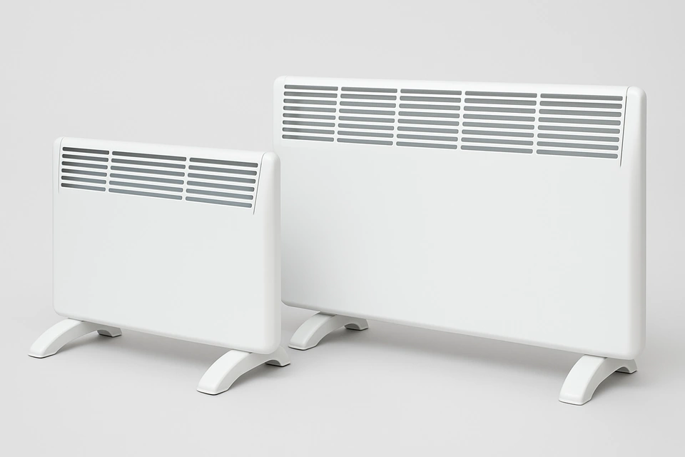 Сучасний електричний конвектор опалення в інтер'єрі житлової кімнати.