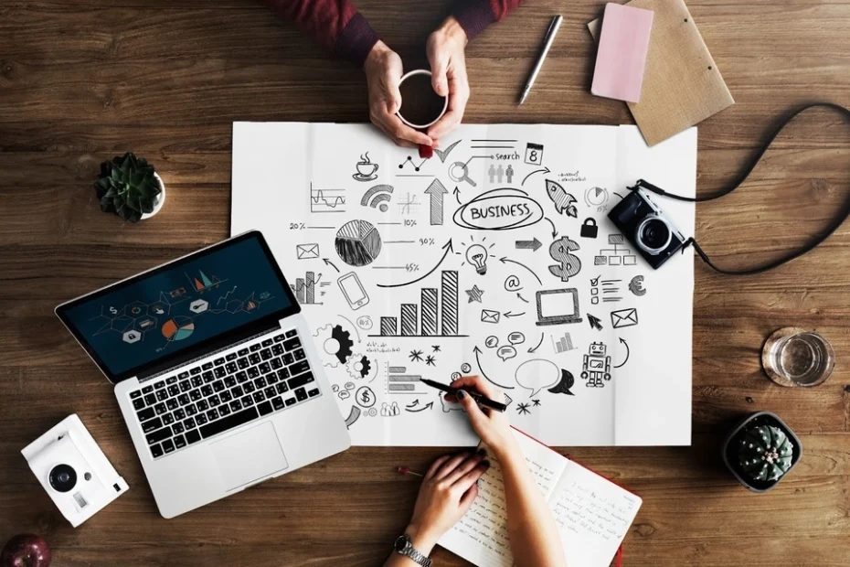 Схематичне зображення SEO-стратегії з анкорними посиланнями.